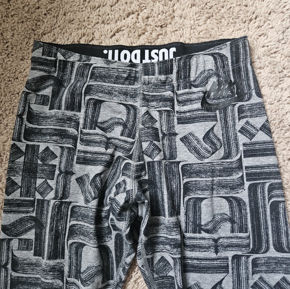 Nike‎ Black and Gray Leggings with Logo Waistband
